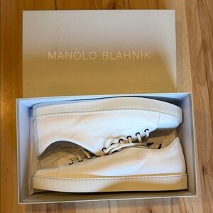 Manolo Blahnik Cream Men's Sneakers